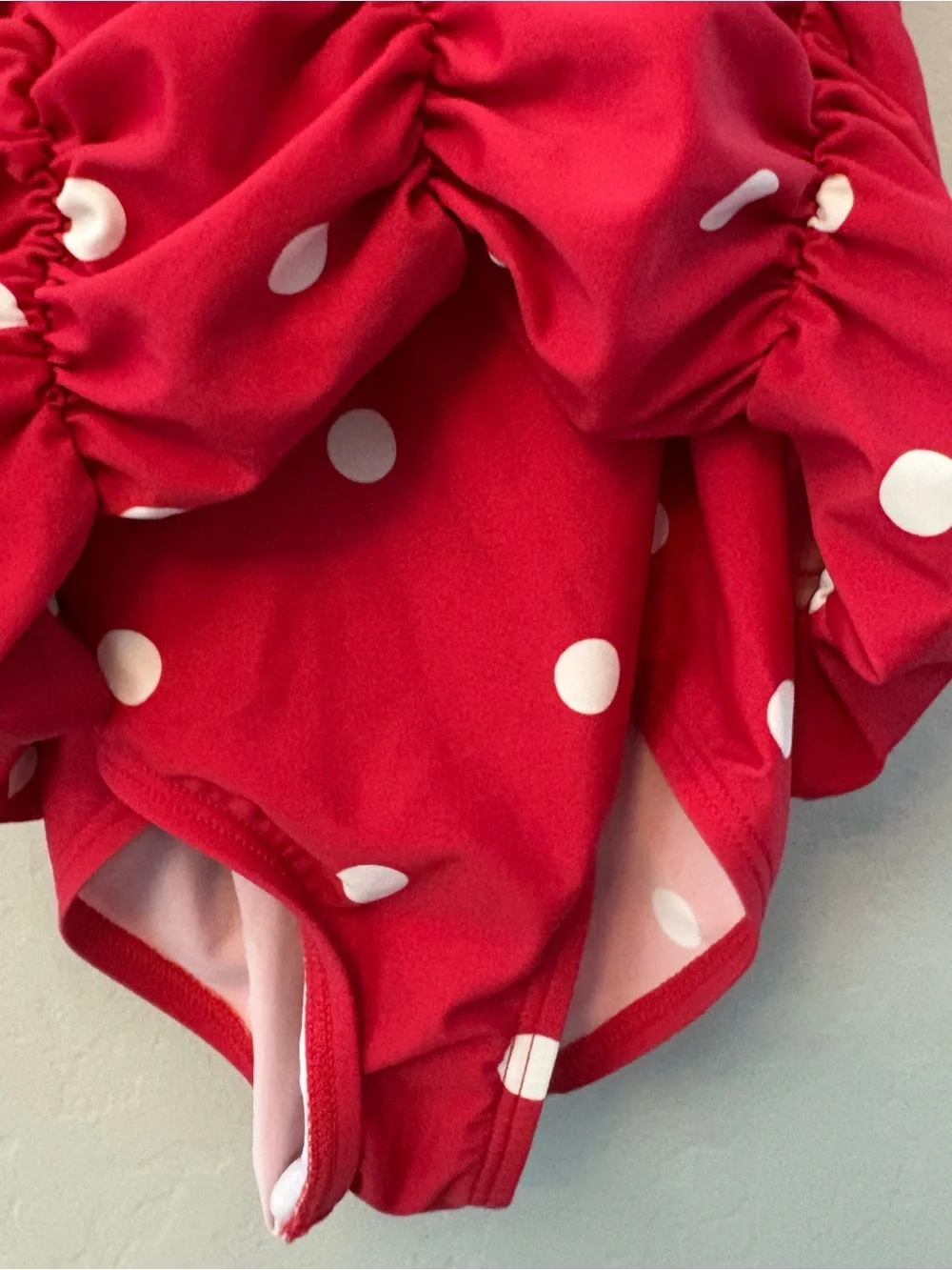 Unique vintage swim mansfield halter red white one piece dot swimsuit medium